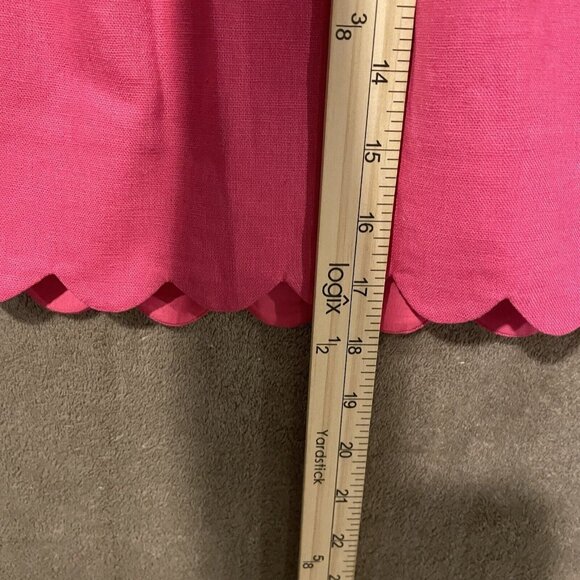 NWT $65 J Crew Pink Scalloped Hem Mini Skirt Size 00 Elastic Waistband Stretch - Picture 6 of 6